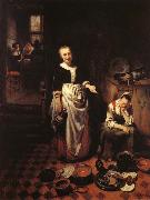 MAES, Nicolaes Interior with a Sleeping Maid and Her Mistress china oil painting reproduction